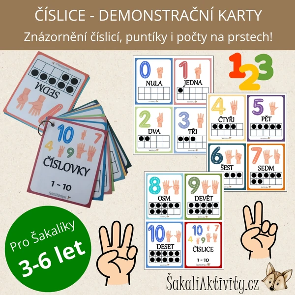  ČÍSLICE - demonstrační karty 