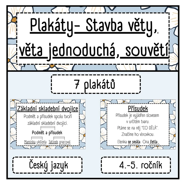 Stavba věty, věta jednoduchá, souvětí- PŘEHLEDY