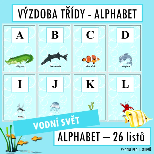 Výzdoba třídy VODNÍ SVĚT - alphabet