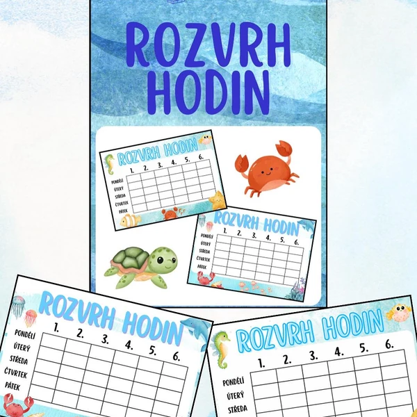 Rozvrh hodin - podmořský svět