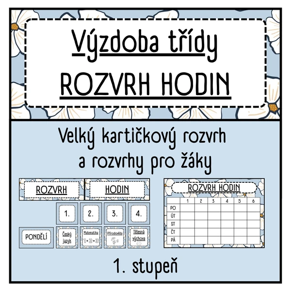 Výzdoba třídy- Rozvrh hodin