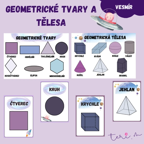 Geometrické tvary a tělesa - téma VESMÍR
