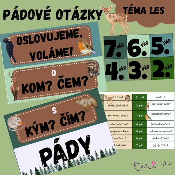 PÁDOVÉ OTÁZKY/PÁDY- téma LES
