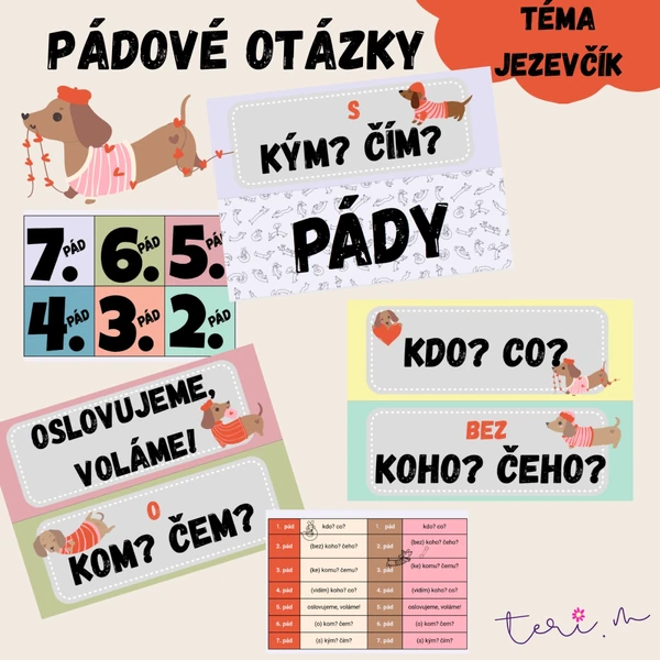 PÁDOVÉ OTÁZKY/PÁDY- téma JEZEVČÍK