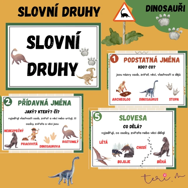 SLOVNÍ DRUHY- téma DINOSAUŘI