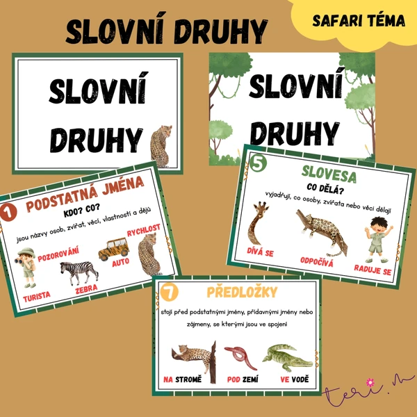 SLOVNÍ DRUHY - téma SAFARI
