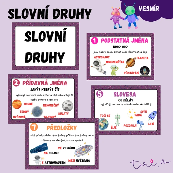 SLOVNÍ DRUHY - téma VESMÍR