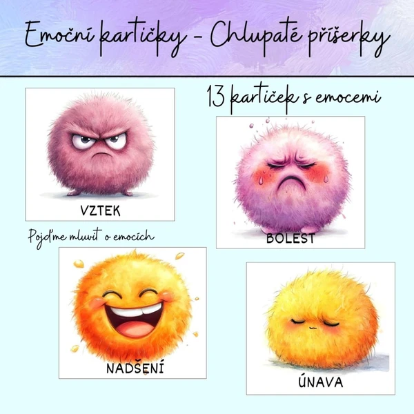 Emoční kartičky - Chlupaté příšerky