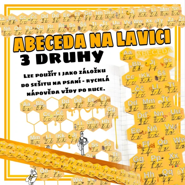 VČELY - abeceda - tahák (nejen) na lavici