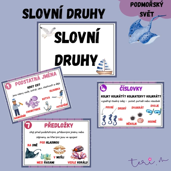 SLOVNÍ DRUHY - téma PODMOŘSKÝ SVĚT