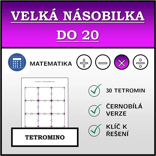 Tetromino - Velká násobilka do 20 | matematika