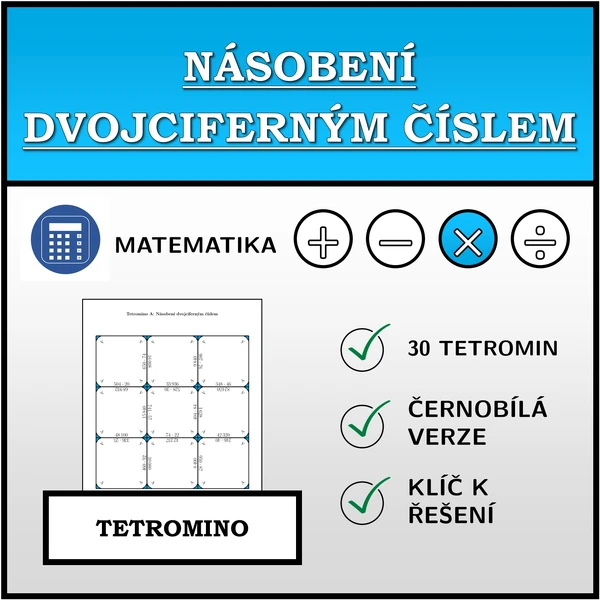 Tetromino - Násobení dvojciferným číslem | matematika