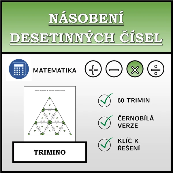 Trimino - Násobení desetinných čísel | matematika