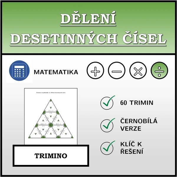 Trimino - Dělení desetinných čísel | matematika