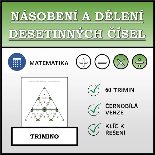 Trimino - Násobení a dělení desetinných čísel | matematika