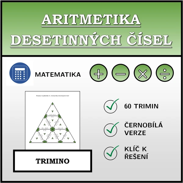 Trimino - Aritmetika desetinných čísel | matematika