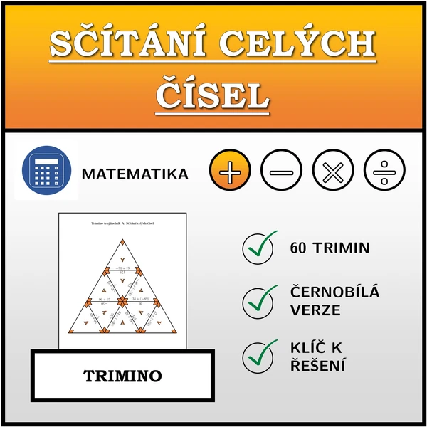 Trimino - Sčítání celých čísel | matematika