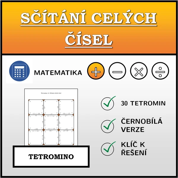 Tetromino - Sčítání celých čísel | matematika