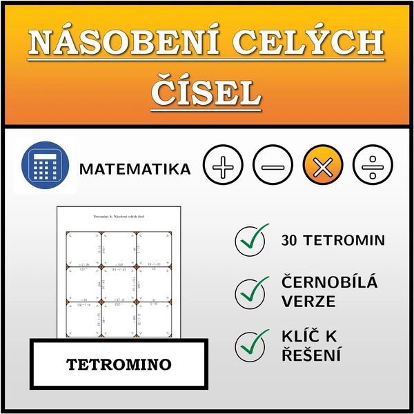 Tetromino - Násobení celých čísel | matematika