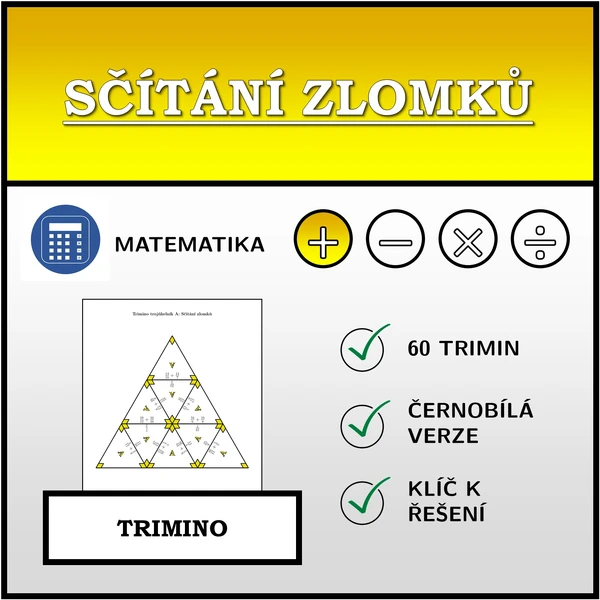 Trimino - Sčítání zlomků | matematika