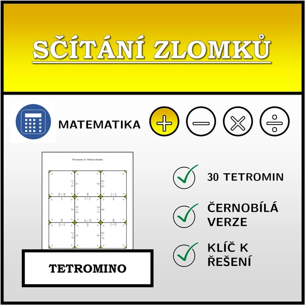 Tetromino - Sčítání zlomků | matematika