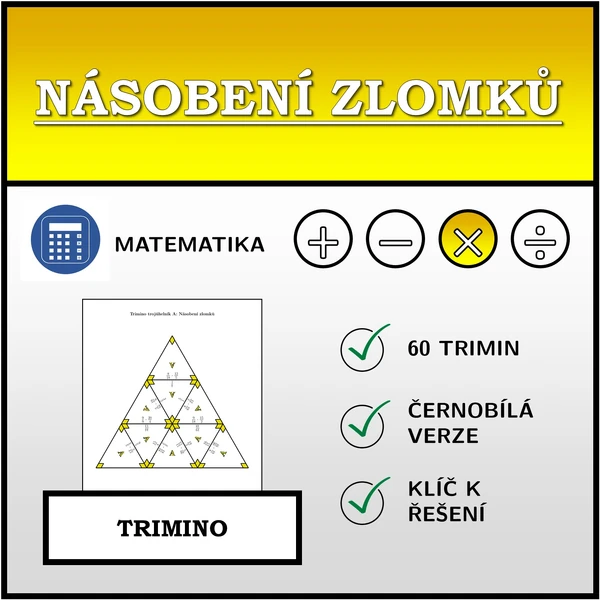 Trimino - Násobení zlomků | matematika