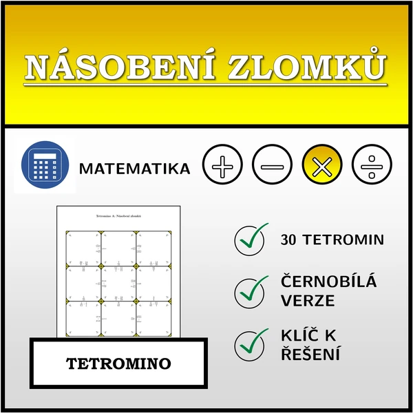 Tetromino - Násobení zlomků | matematika