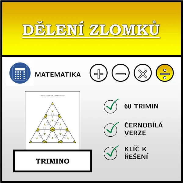 Trimino - Dělení zlomků | matematika