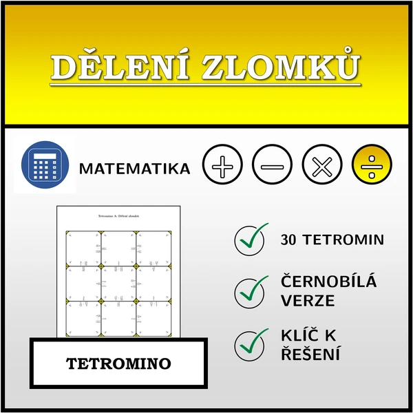 Tetromino - Dělení zlomků | matematika