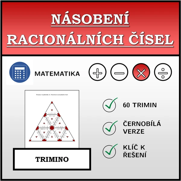 Trimino - Násobení racionálních čísel | matematika