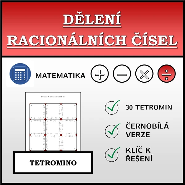 Tetromino - Dělení racionálních čísel | matematika