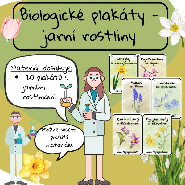 Biologické plakáty - Girlanda z jarních rostlin