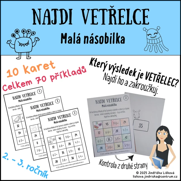 Najdi VETŘELCE - Malá násobilka