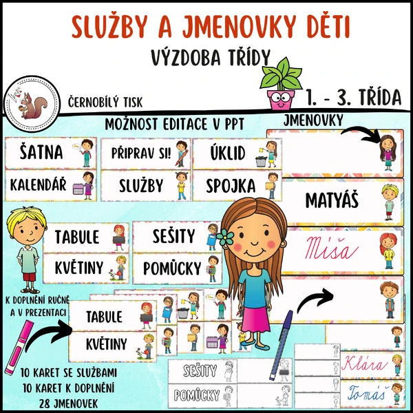 Služby a jmenovky děti