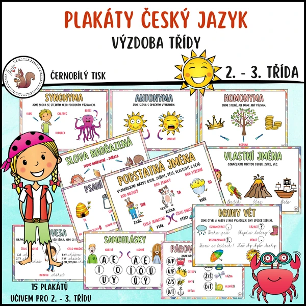 Plakáty český jazyk - 2. - 3. ročník