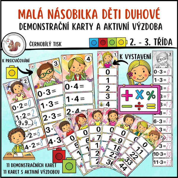 Malá násobilka děti duhová