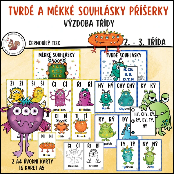 Tvrdé a měkké souhlásky příšerky