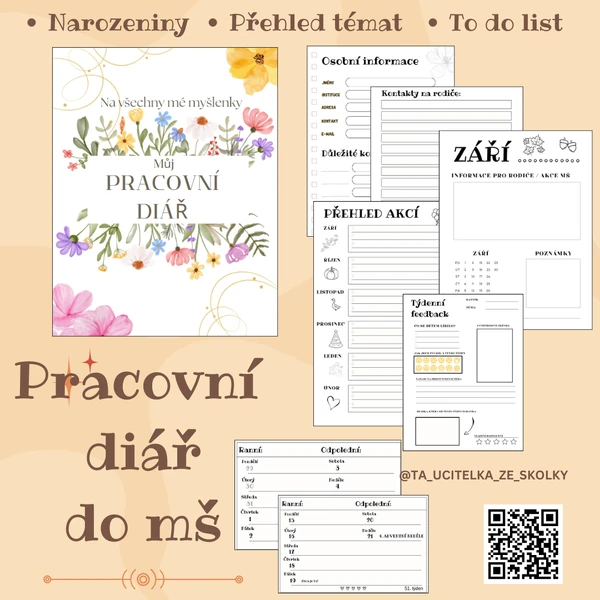DIÁŘ PRO PANÍ UČITELKY DO MŠ