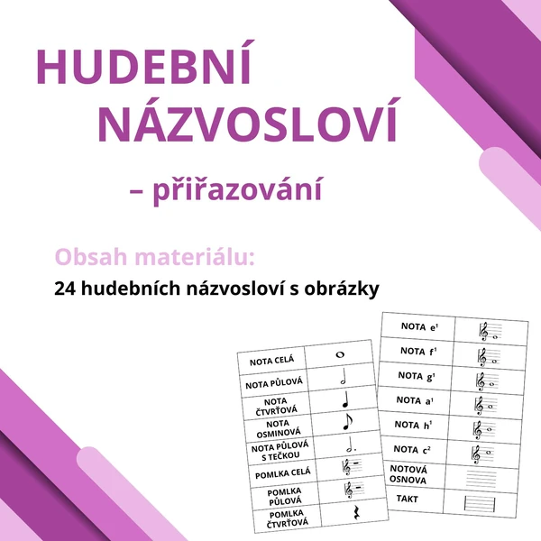 HUDEBNÍ NÁZVOSLOVÍ - přiřazování