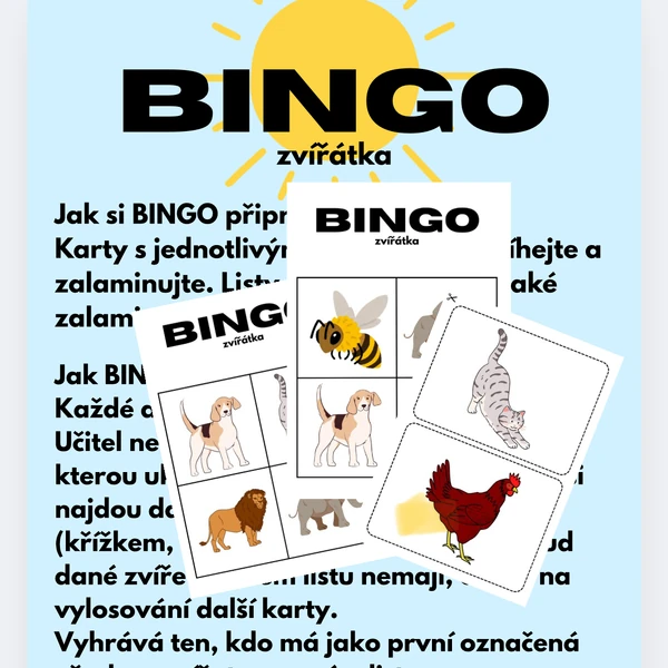 BINGO zvířátka
