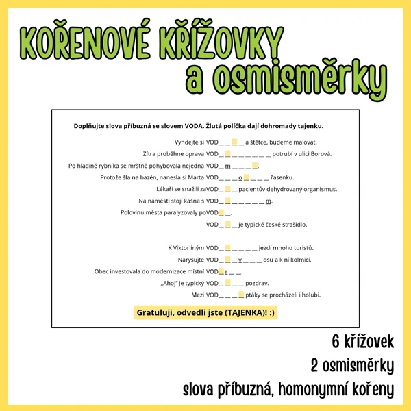 Kořenové křížovky a osmisměrky