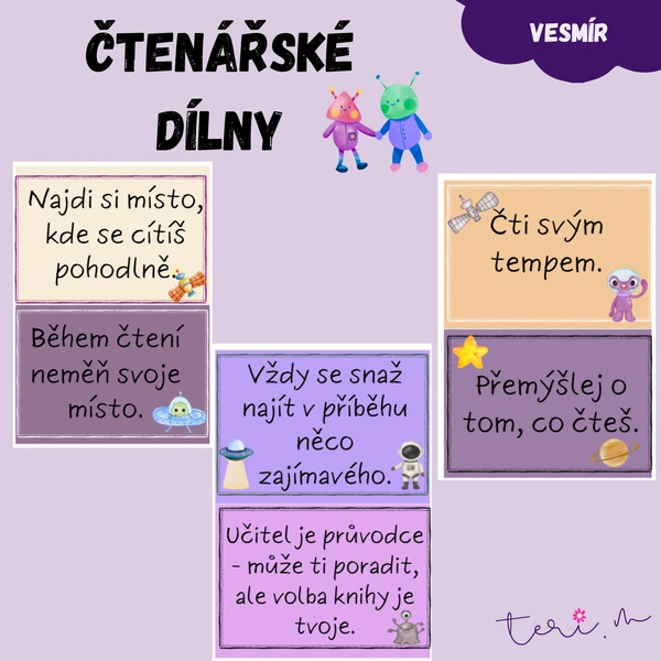 PRAVIDLA ČTENÁŘSKÁ DÍLNA - téma VESMÍR