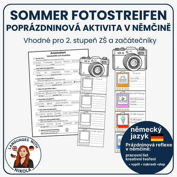 Sommer Fotostreifen - poprázdninová reflexe v němčině
