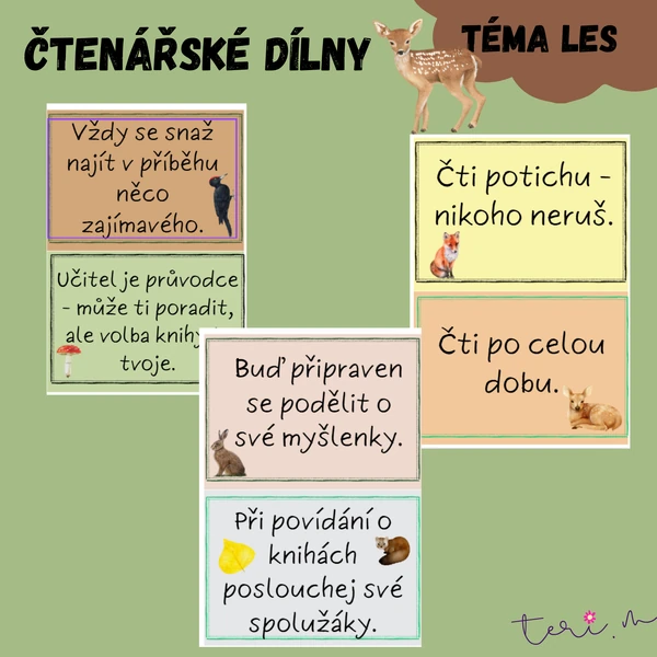 PRAVIDLA ČTENÁŘSKÁ DÍLNA - téma LES