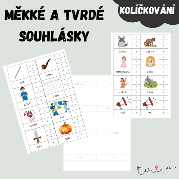 MĚKKÉ A TVRDÉ SOUHLÁSKY - kolíčkování
