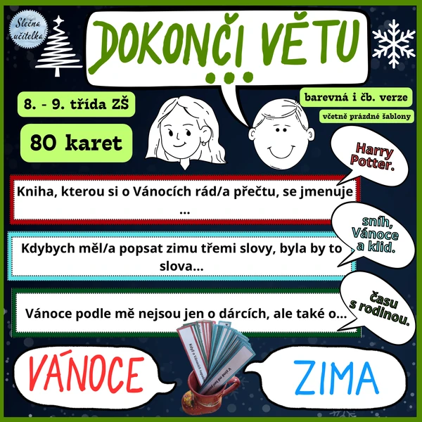 DOKONČI VĚTU 3 - ZIMA, VÁNOCE