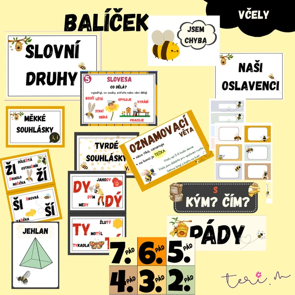 VČELY balíček - výzdoba + třídní samospráva + pomůcky