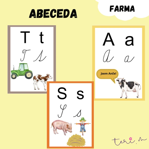 ABECEDA - téma DOMÁCÍ ZVÍŘATA & FARMA