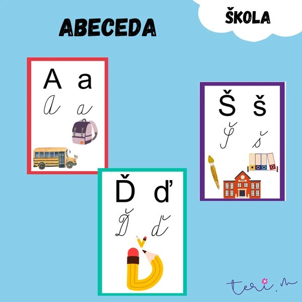 ABECEDA - téma ŠKOLA/ŠKOLNÍ POTŘEBY