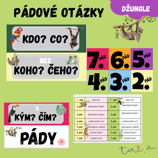 PÁDOVÉ OTÁZKY/PÁDY- téma DŽUNGLE